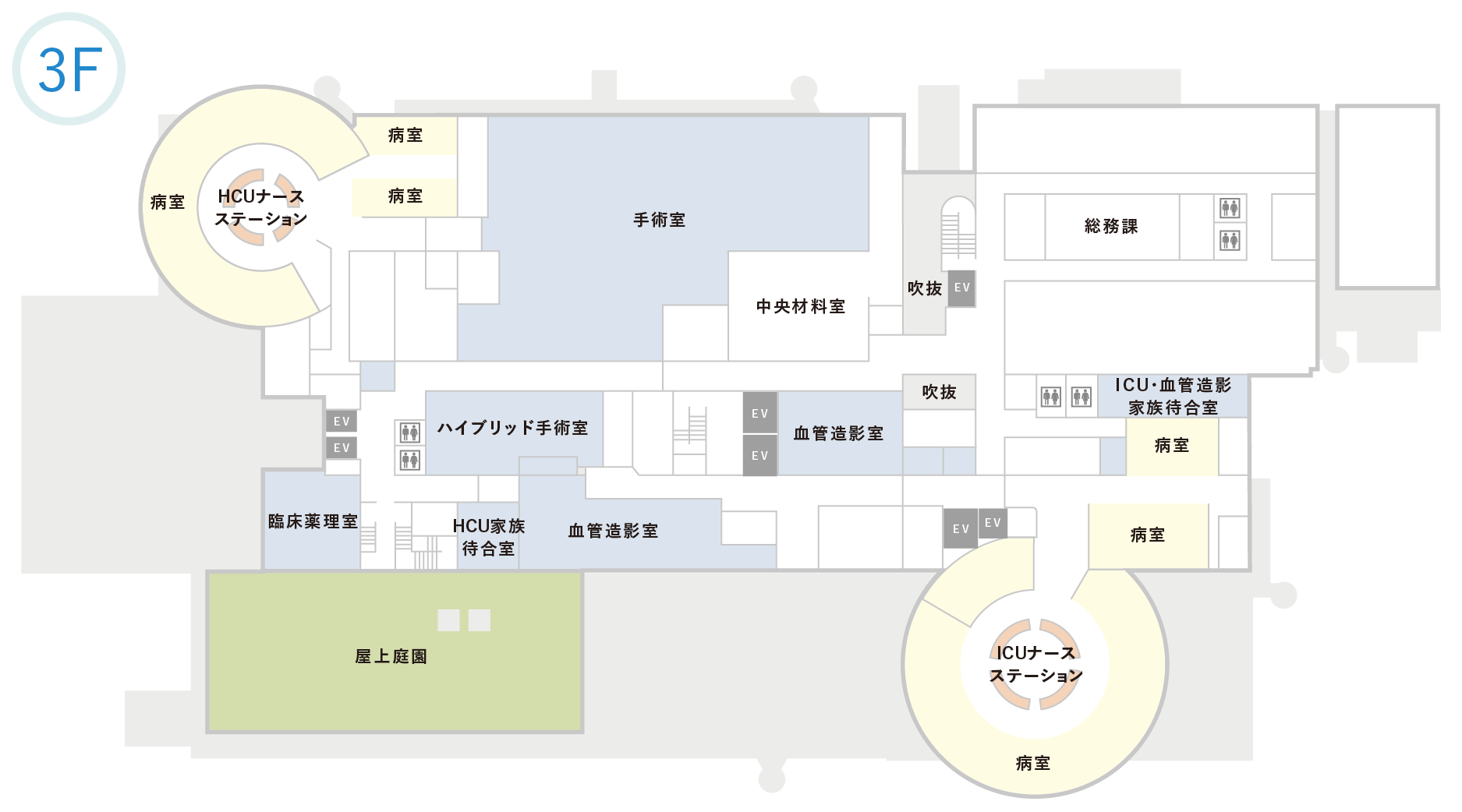 福岡和白病院フロアマップ(3F)